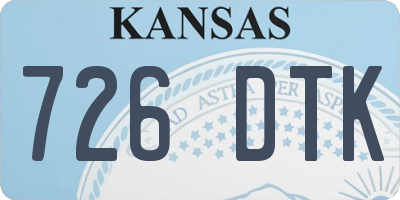 KS license plate 726DTK
