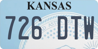 KS license plate 726DTW
