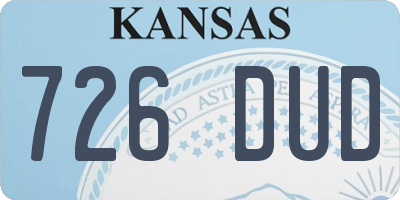 KS license plate 726DUD