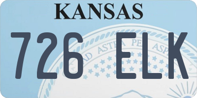 KS license plate 726ELK