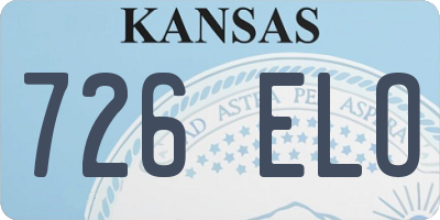 KS license plate 726ELO