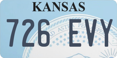 KS license plate 726EVY