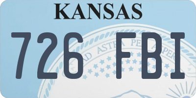 KS license plate 726FBI