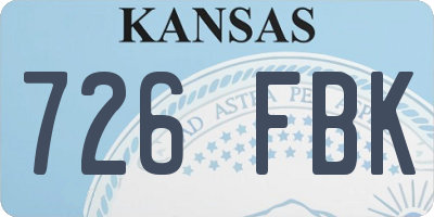 KS license plate 726FBK