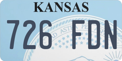KS license plate 726FDN