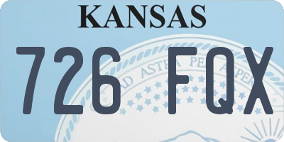 KS license plate 726FQX