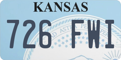 KS license plate 726FWI