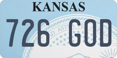KS license plate 726GOD