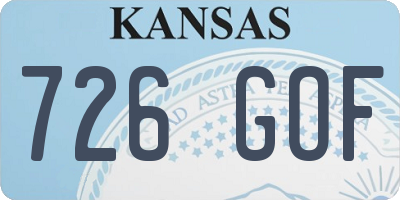 KS license plate 726GOF