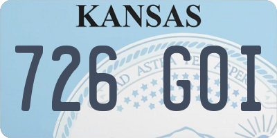 KS license plate 726GOI