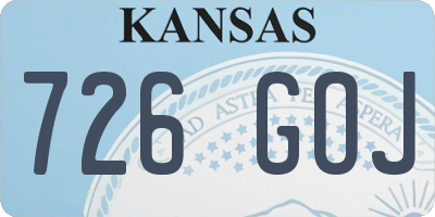 KS license plate 726GOJ