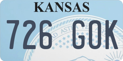 KS license plate 726GOK