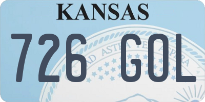 KS license plate 726GOL