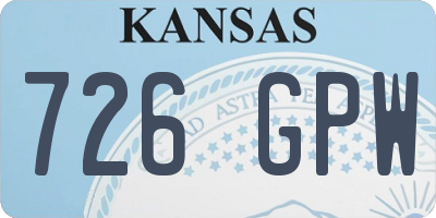 KS license plate 726GPW