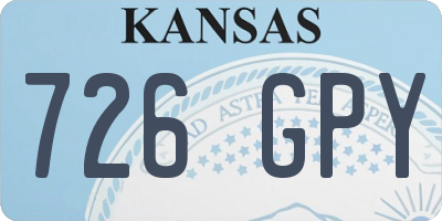 KS license plate 726GPY