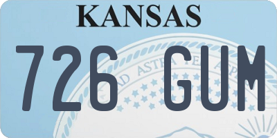 KS license plate 726GUM