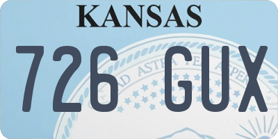 KS license plate 726GUX
