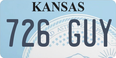 KS license plate 726GUY