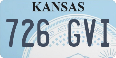 KS license plate 726GVI