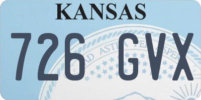 KS license plate 726GVX