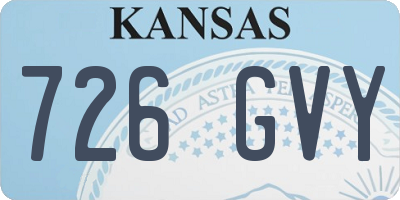 KS license plate 726GVY