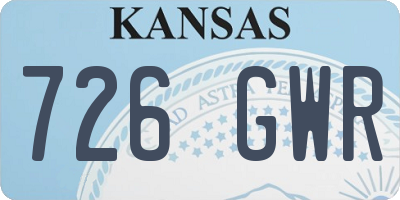 KS license plate 726GWR
