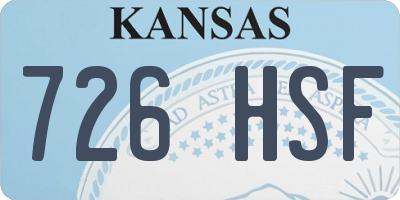 KS license plate 726HSF