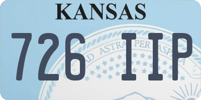 KS license plate 726IIP