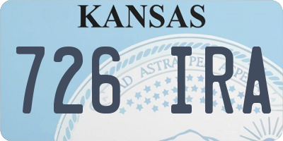 KS license plate 726IRA