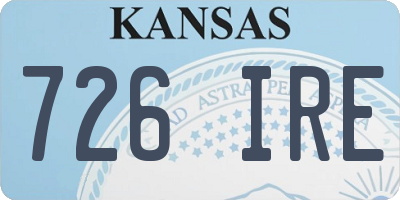 KS license plate 726IRE