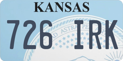 KS license plate 726IRK