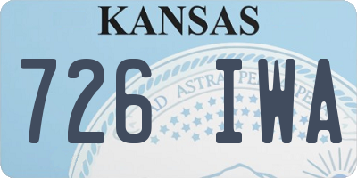 KS license plate 726IWA
