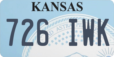 KS license plate 726IWK