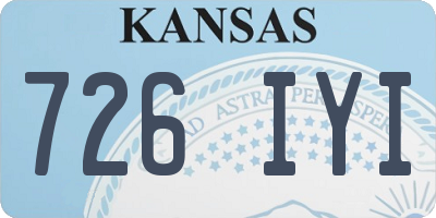 KS license plate 726IYI