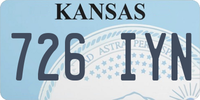 KS license plate 726IYN