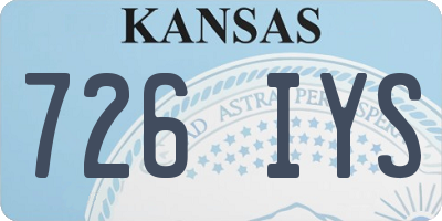 KS license plate 726IYS
