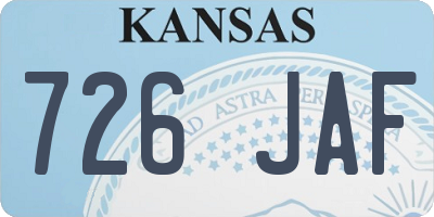 KS license plate 726JAF