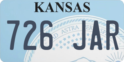 KS license plate 726JAR