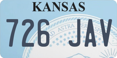 KS license plate 726JAV