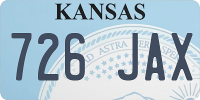KS license plate 726JAX