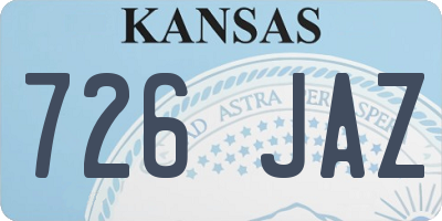 KS license plate 726JAZ