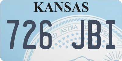 KS license plate 726JBI