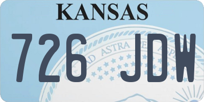 KS license plate 726JDW