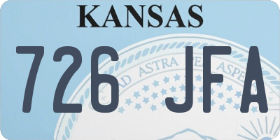 KS license plate 726JFA