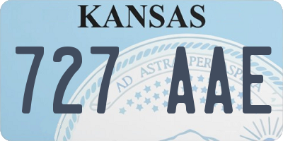 KS license plate 727AAE