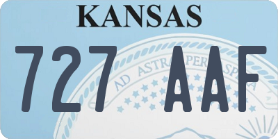 KS license plate 727AAF