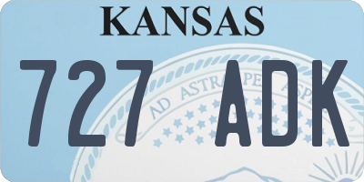 KS license plate 727ADK