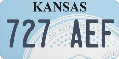 KS license plate 727AEF