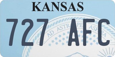 KS license plate 727AFC