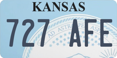 KS license plate 727AFE